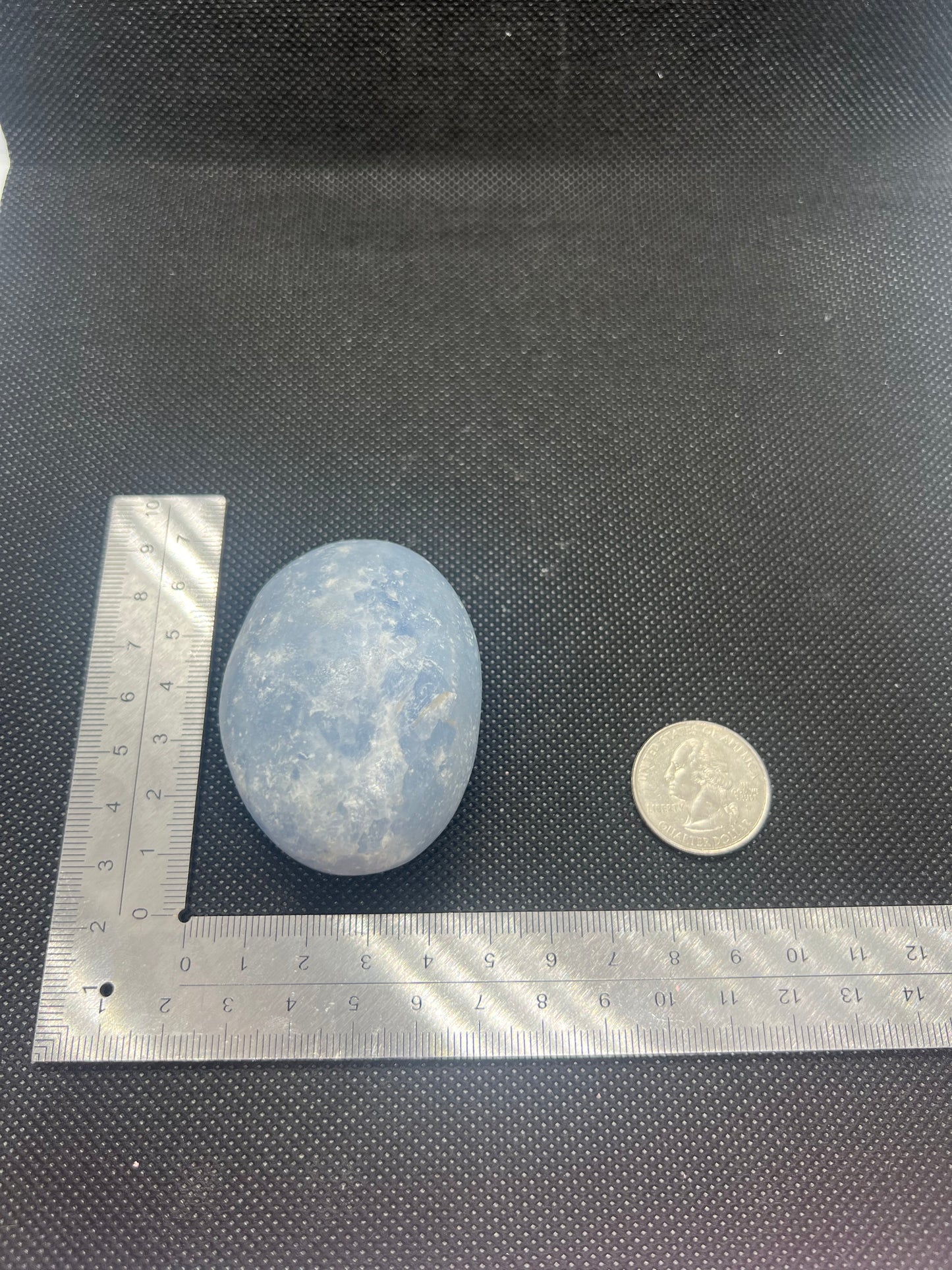 Blue calcite palm stone- medium