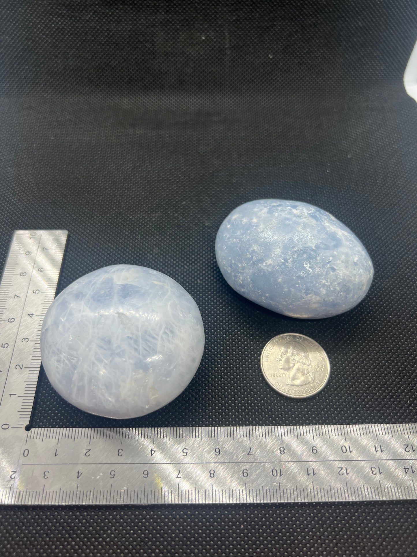 Blue calcite palm stone- medium
