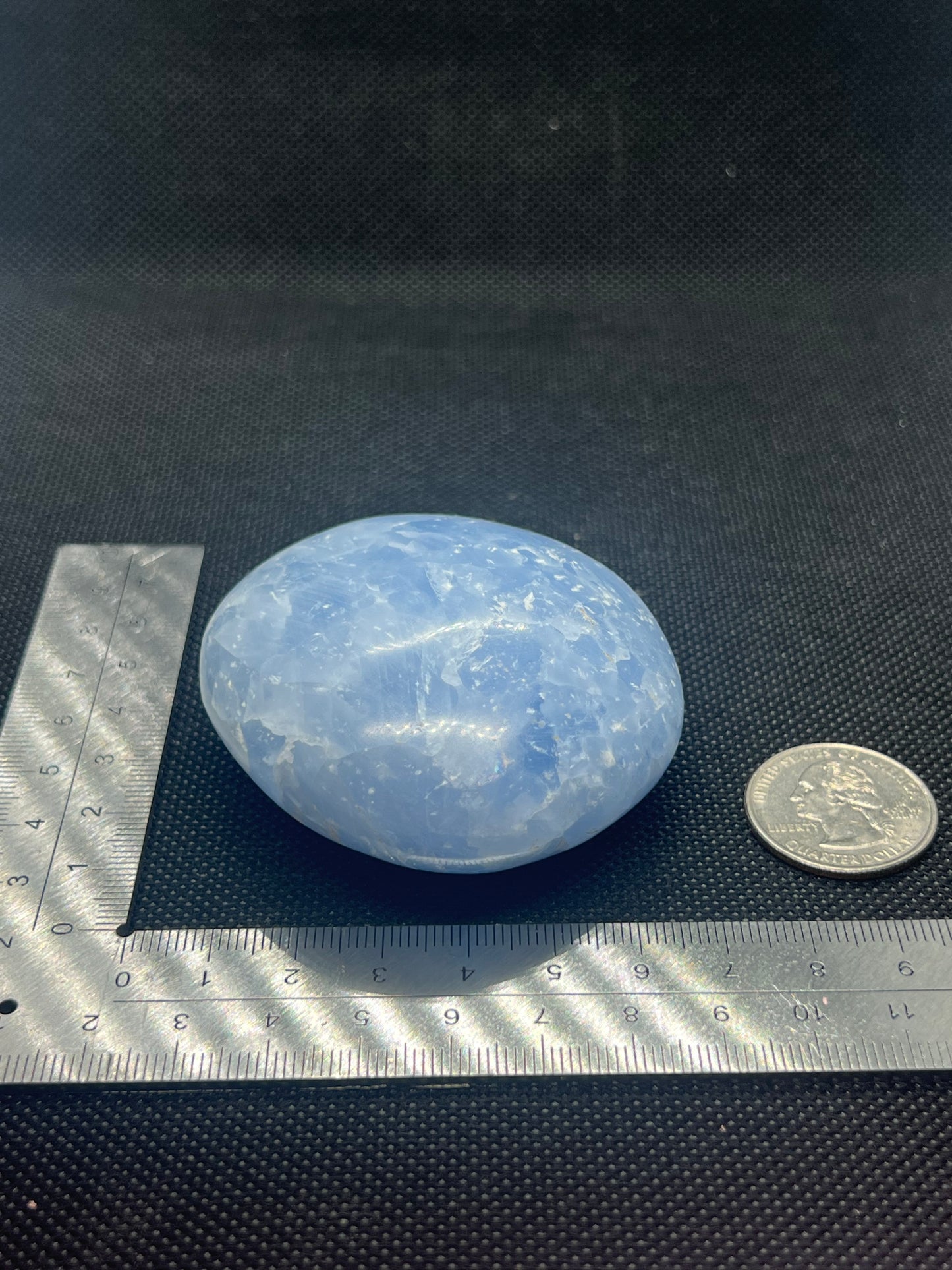 Blue Calcite- palm stone- medium/large