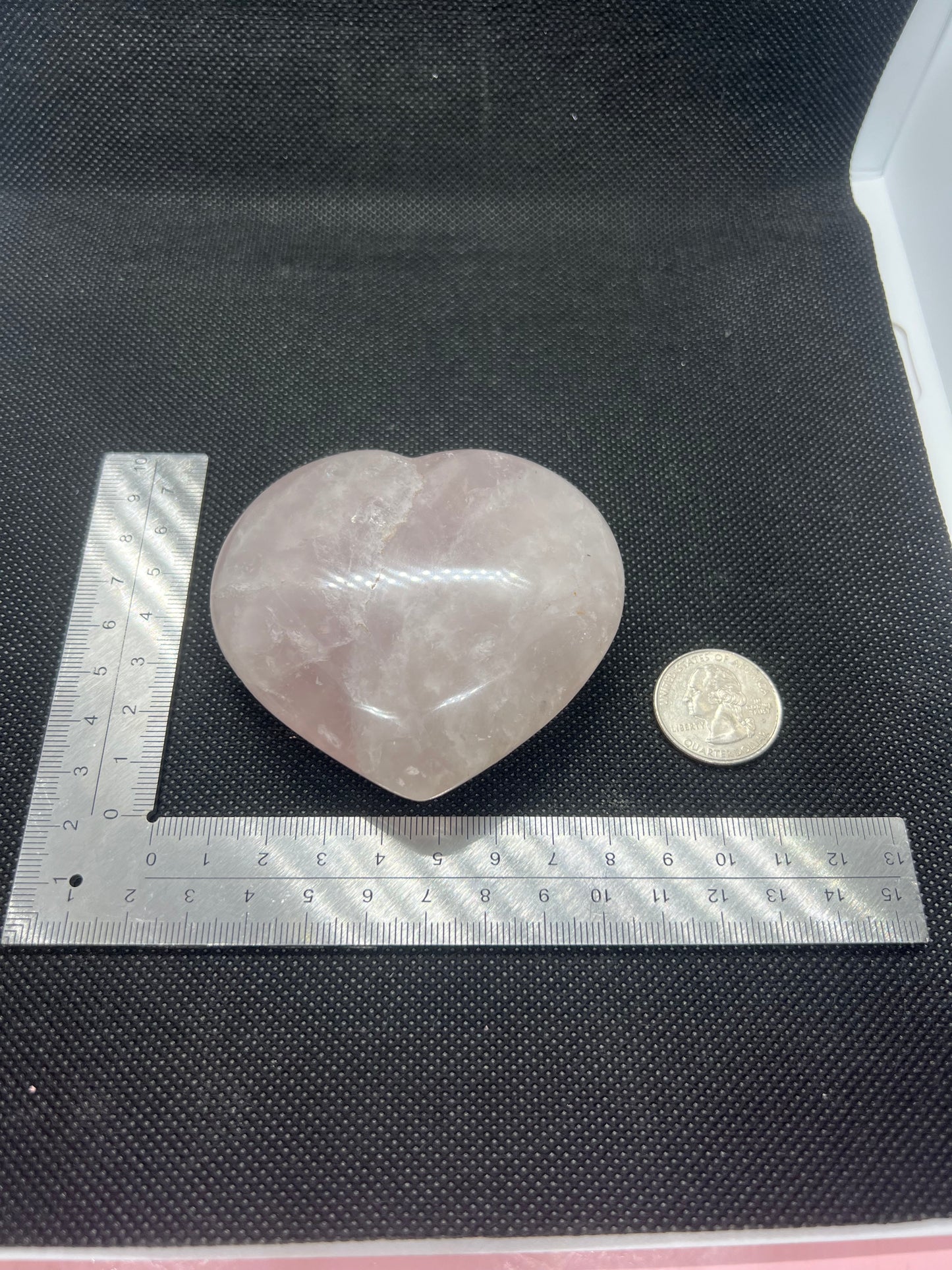 Rose Quartz Heart Palm Stone