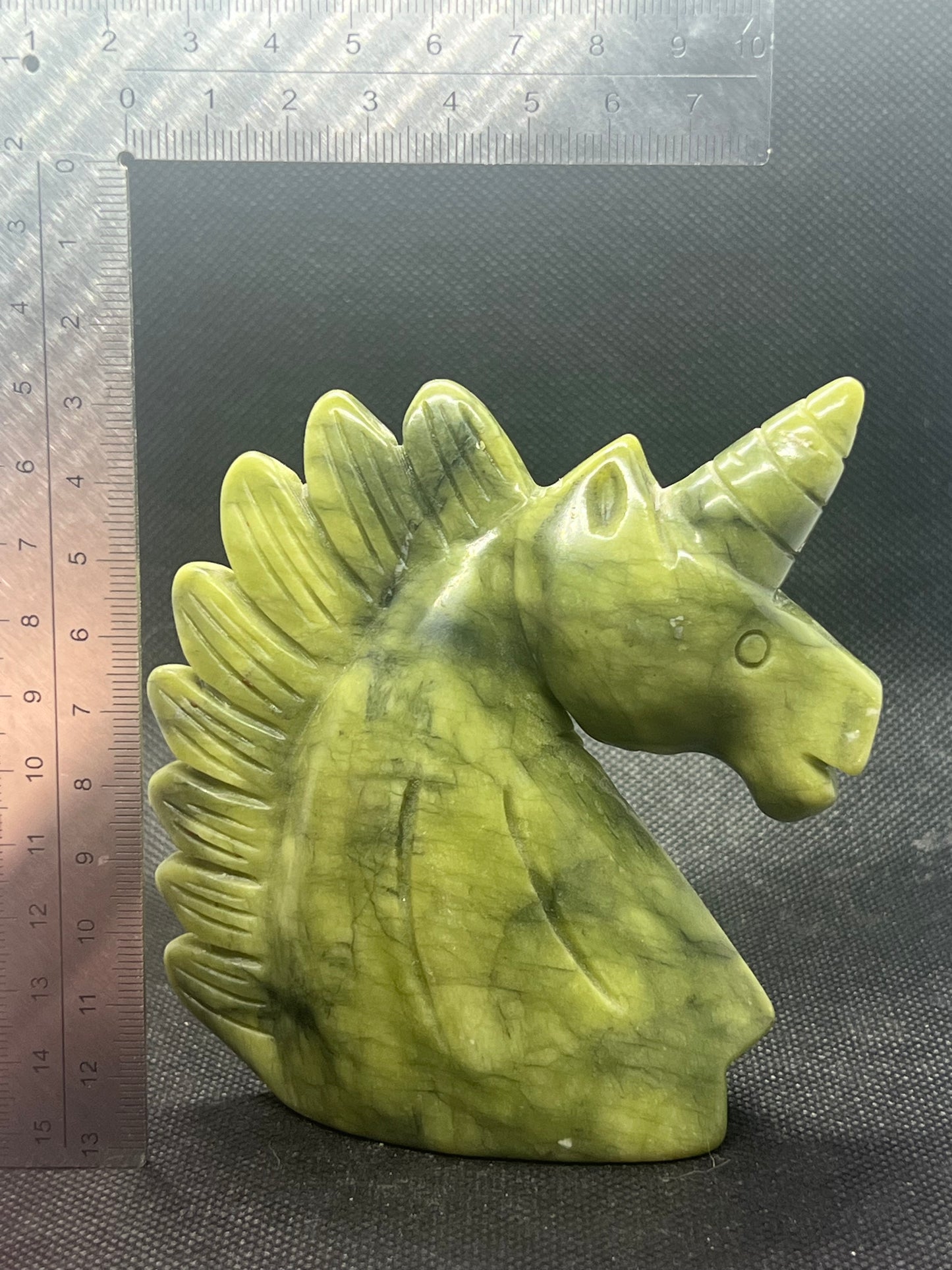Green Serpentine Unicorn Statue