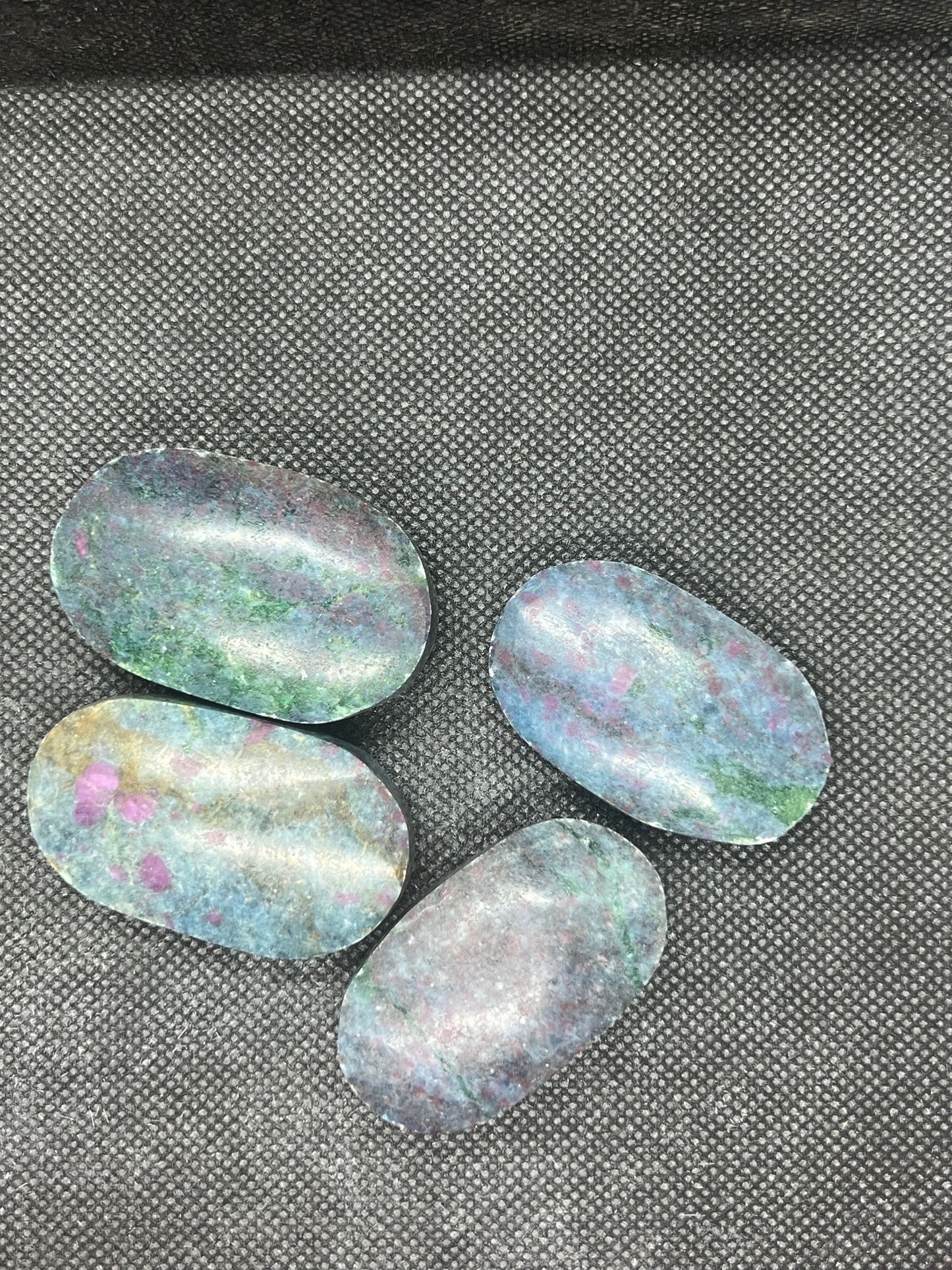 Ruby Kyanite Palm Stones UV Reactive