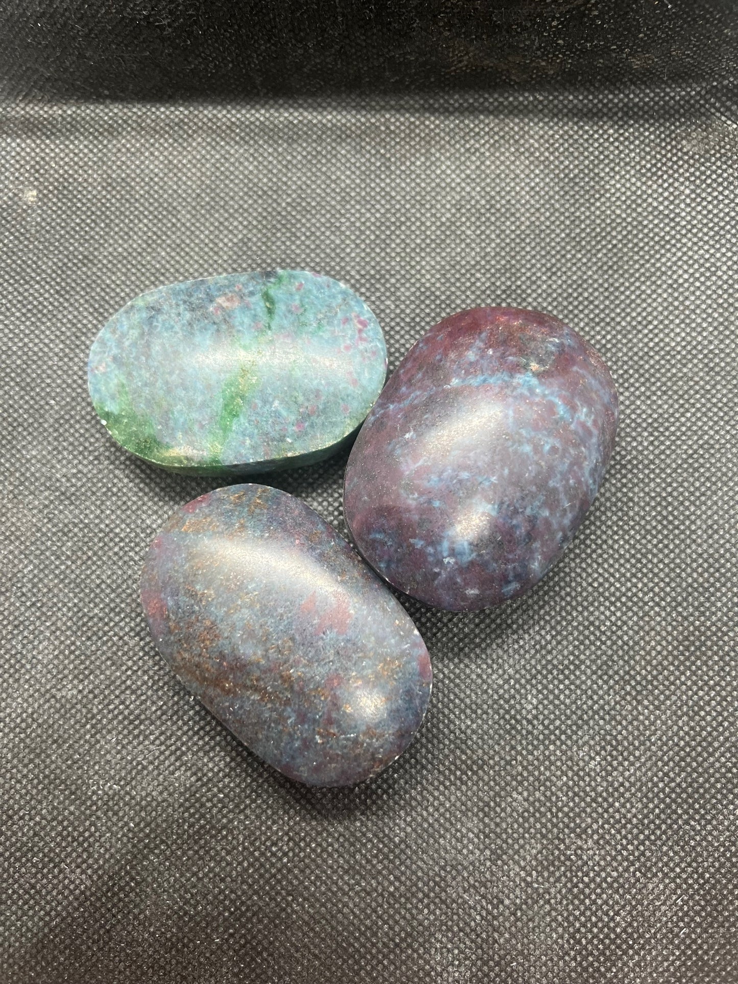 Ruby Kyanite Palm Stones UV Reactive