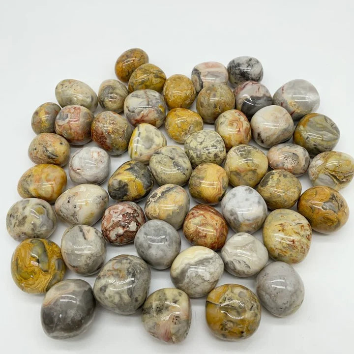 Crystal Tumbles Amethyst- Howlite- Unakite- Crazy Lace Agate