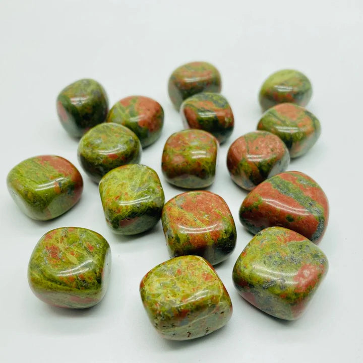 Crystal Tumbles Amethyst- Howlite- Unakite- Crazy Lace Agate