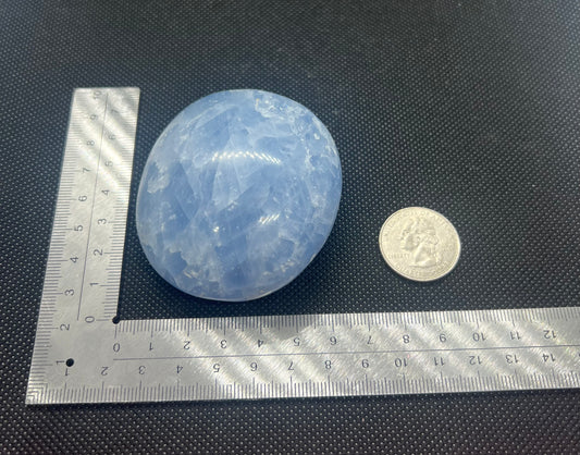 Blue Calcite- palm stone- medium/large