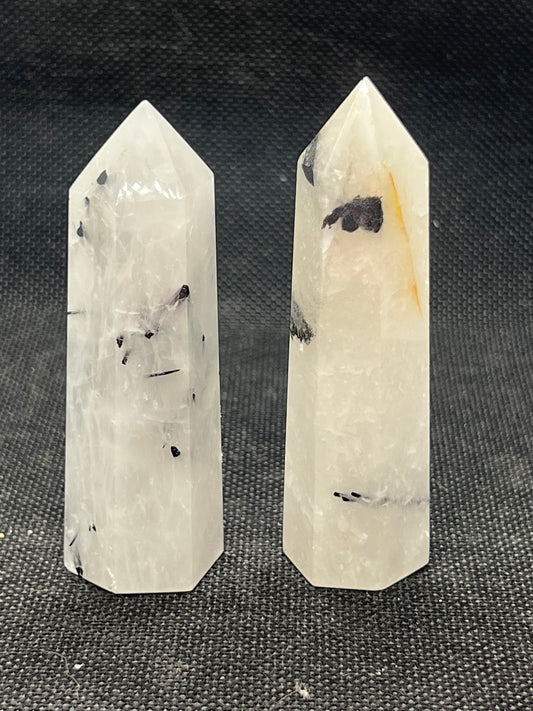 Black Tourmaline in Quartz Tower Point