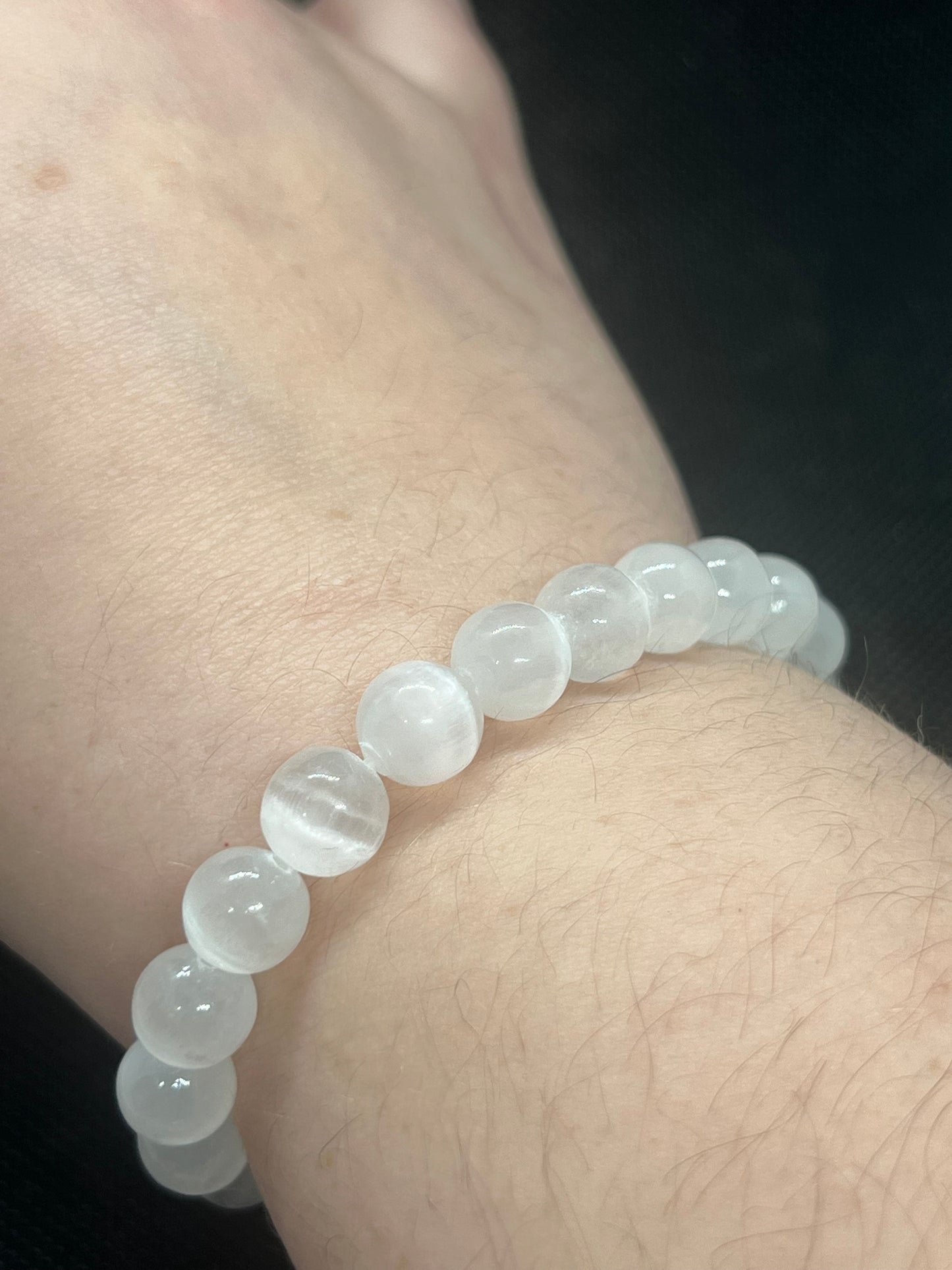 Three Types Crystal Bracelet- Selenite, Rose Quartz, Unakite