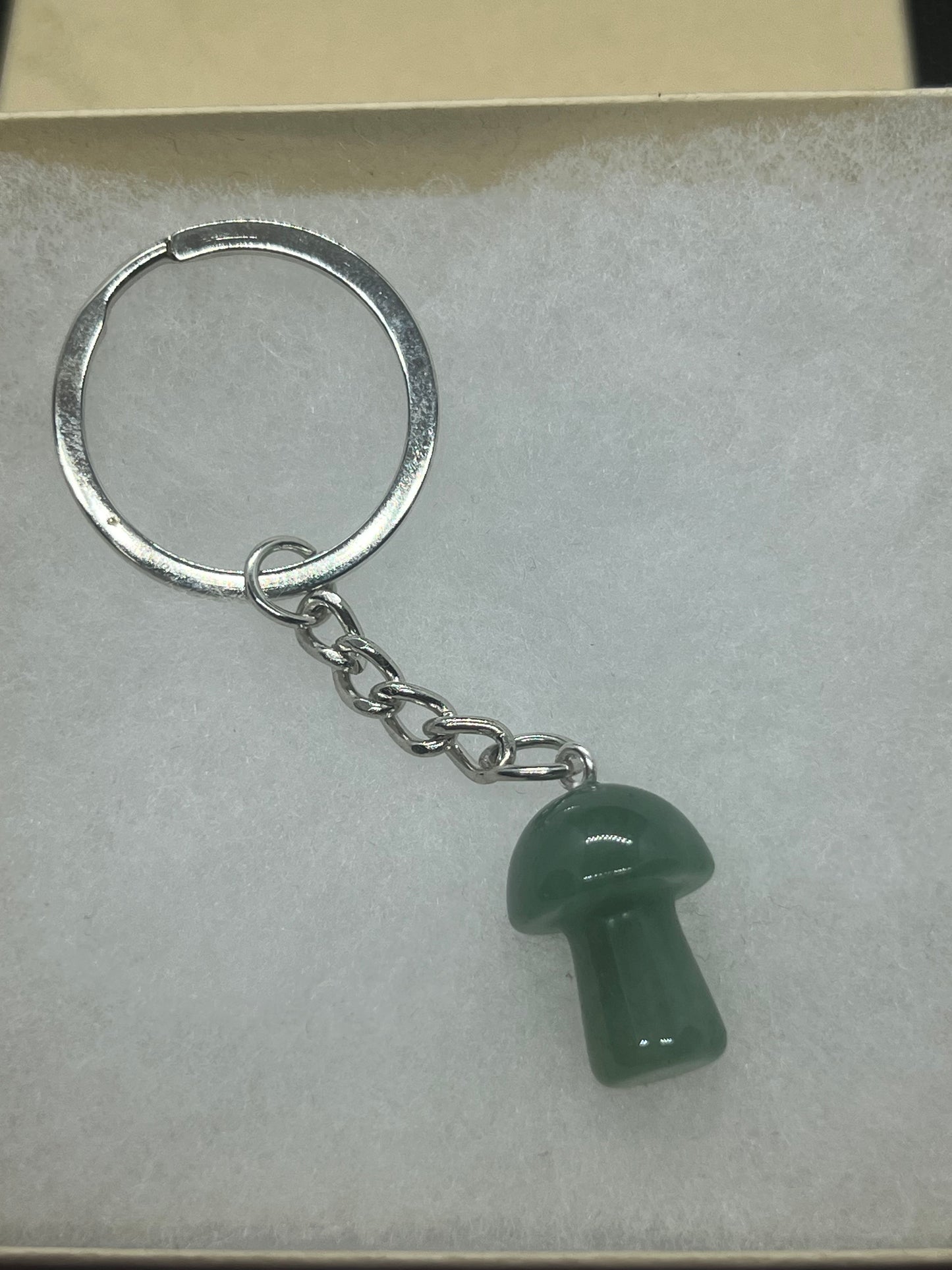 Mini Mushroom Crystal Keychain