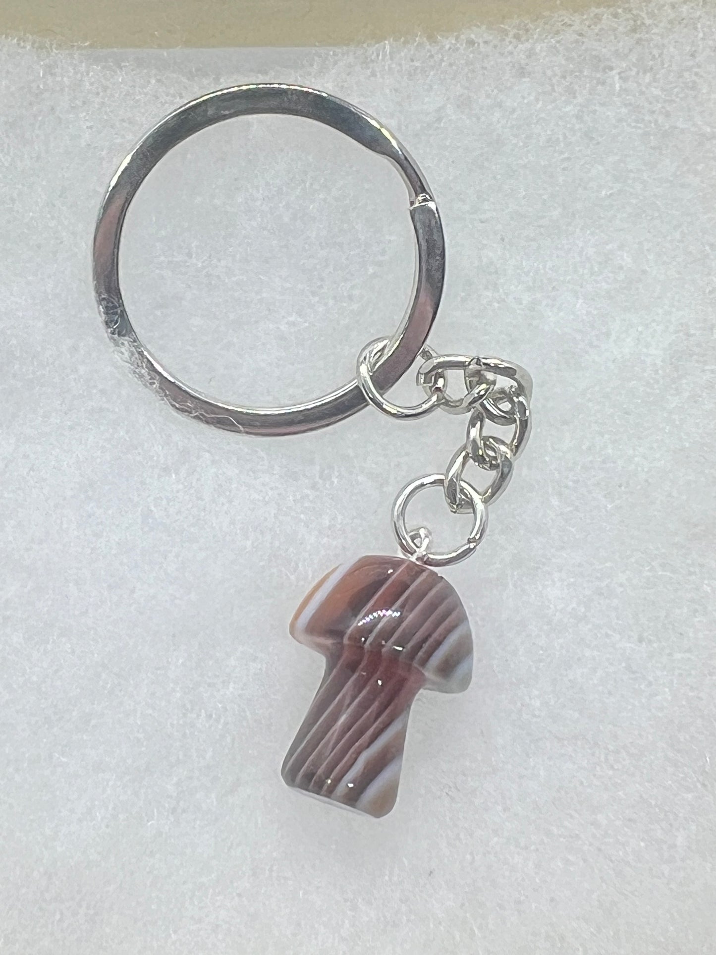 Mini Mushroom Crystal Keychain