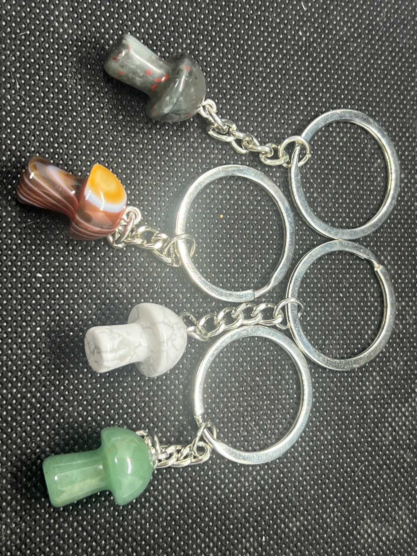 Mini Mushroom Crystal Keychain