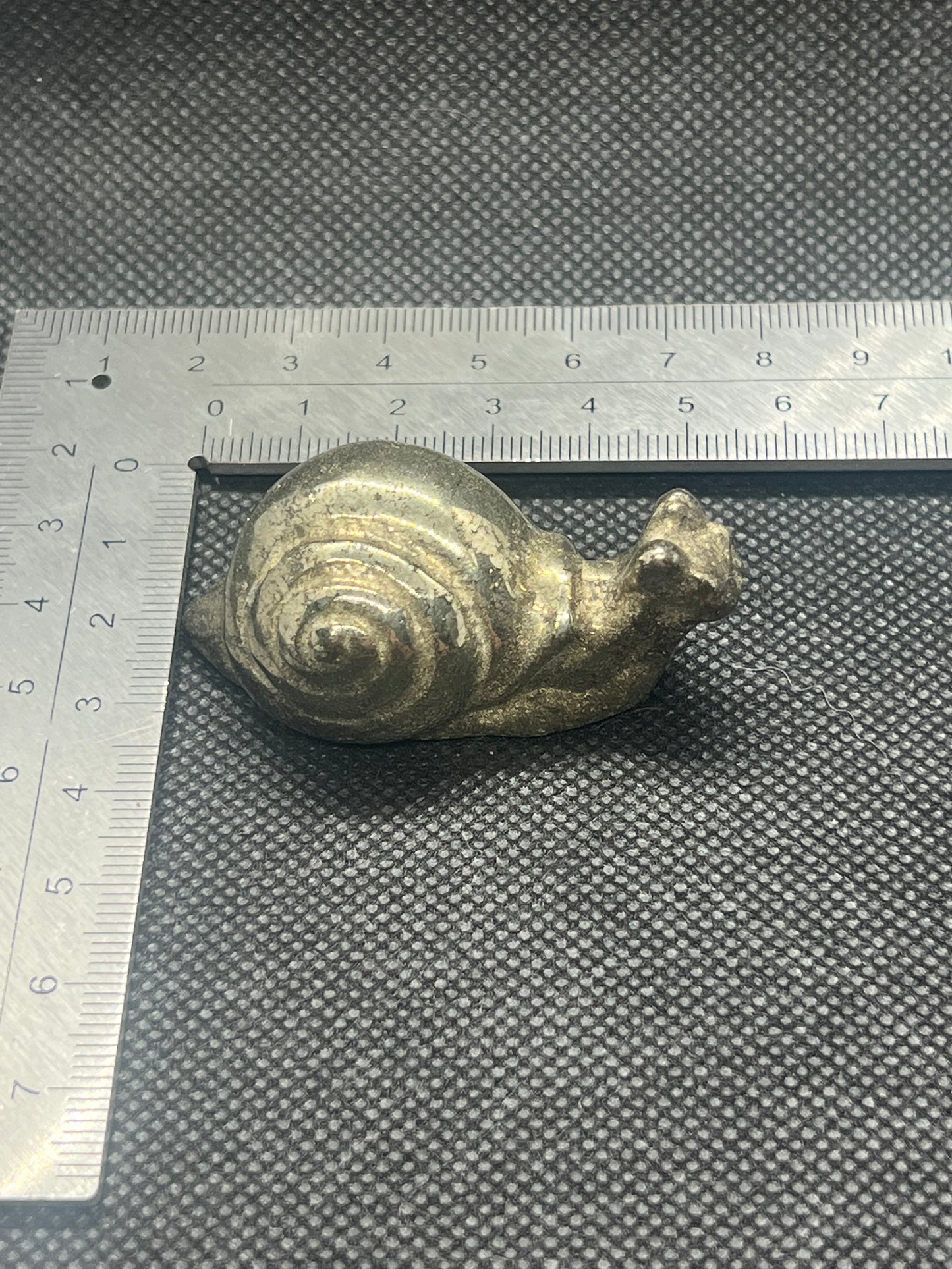 Pyrite Snail Carving