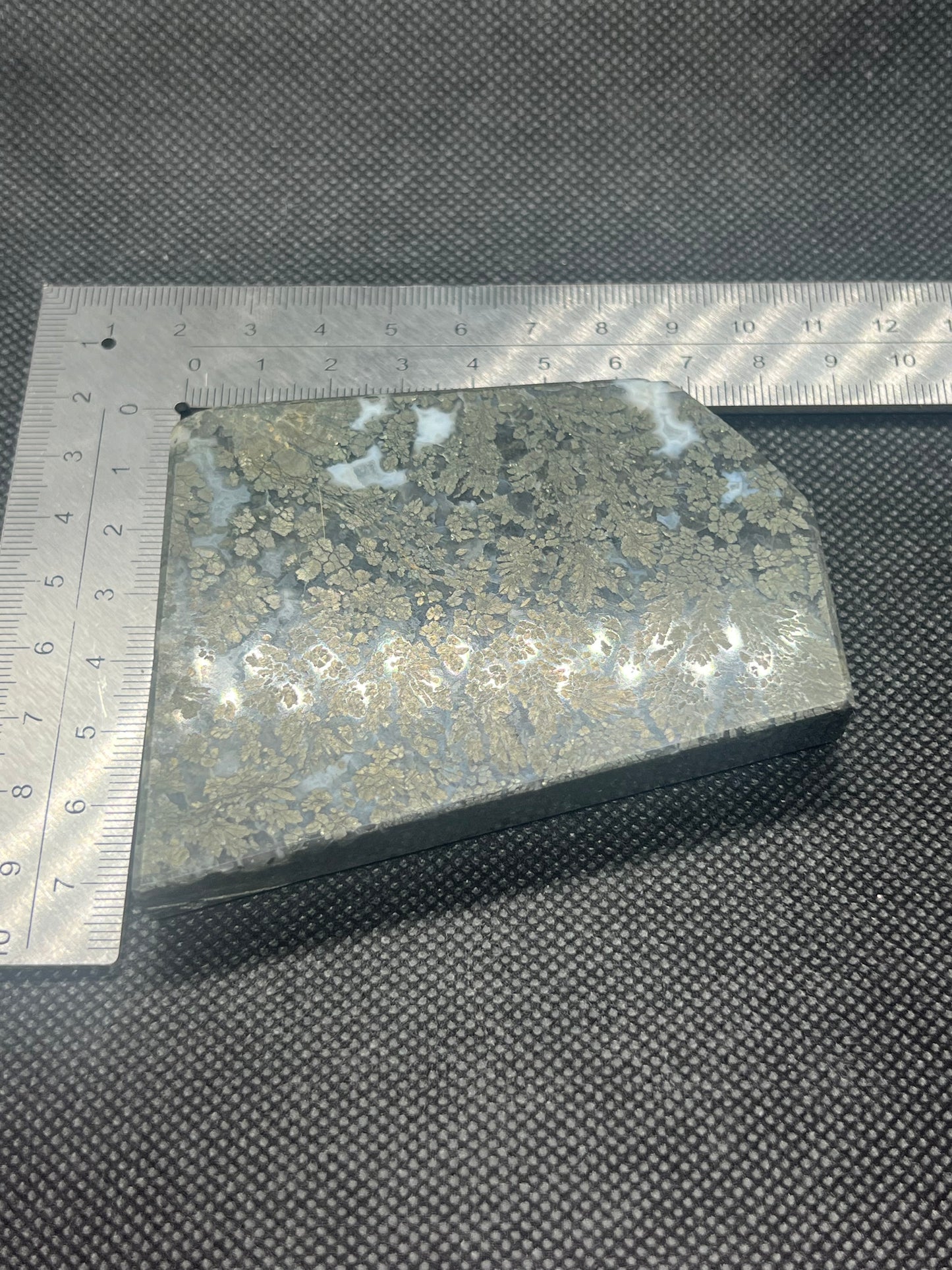 Pyrite Flowers in Agate Symbiosis Slab