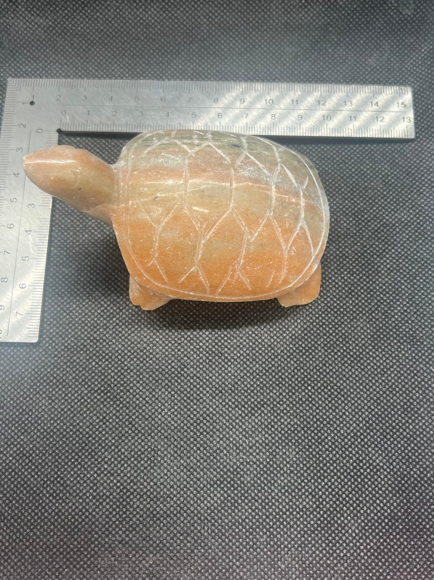 Peach Aventurine Turtle Carving