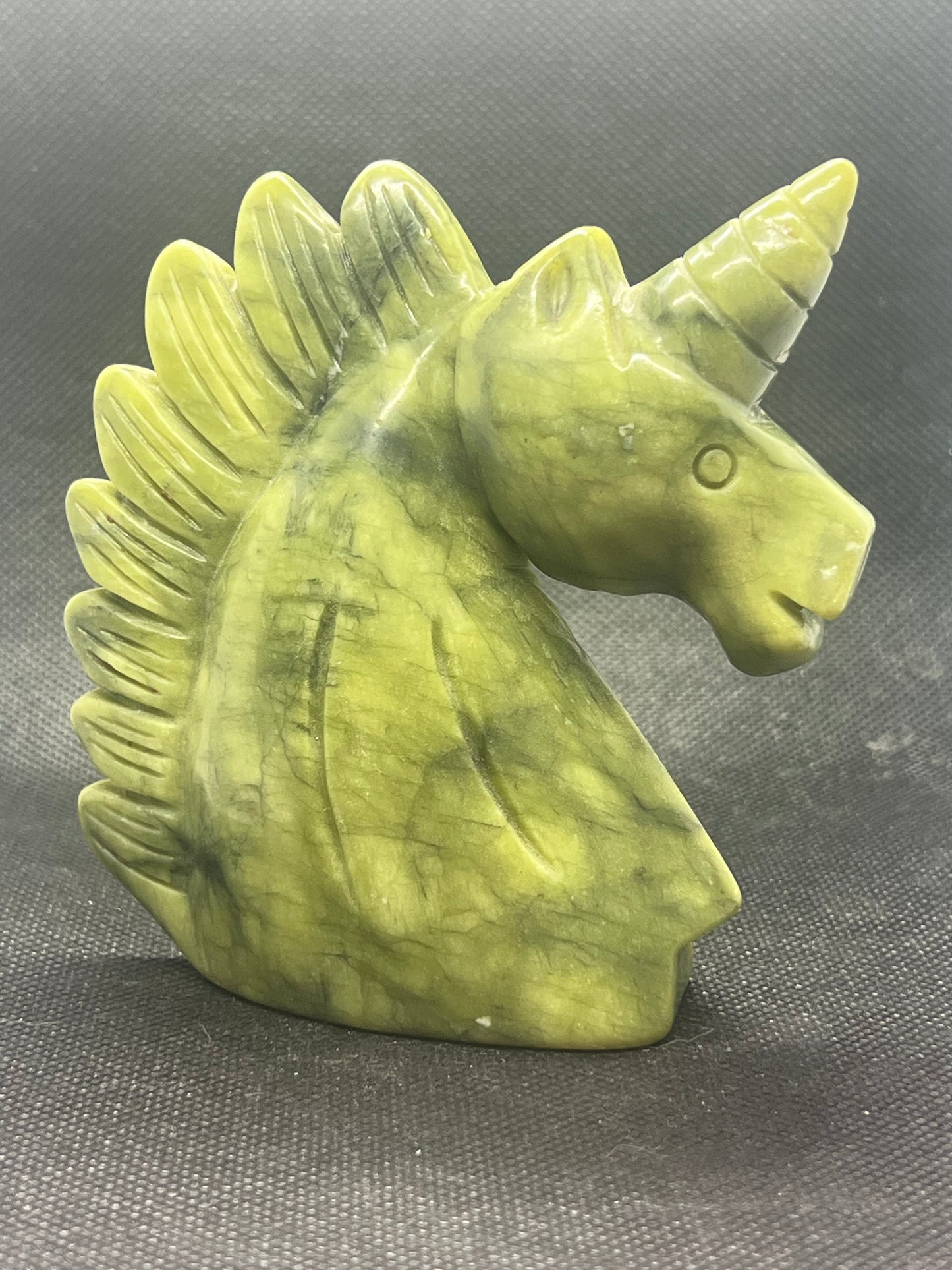 Green Serpentine Unicorn Statue