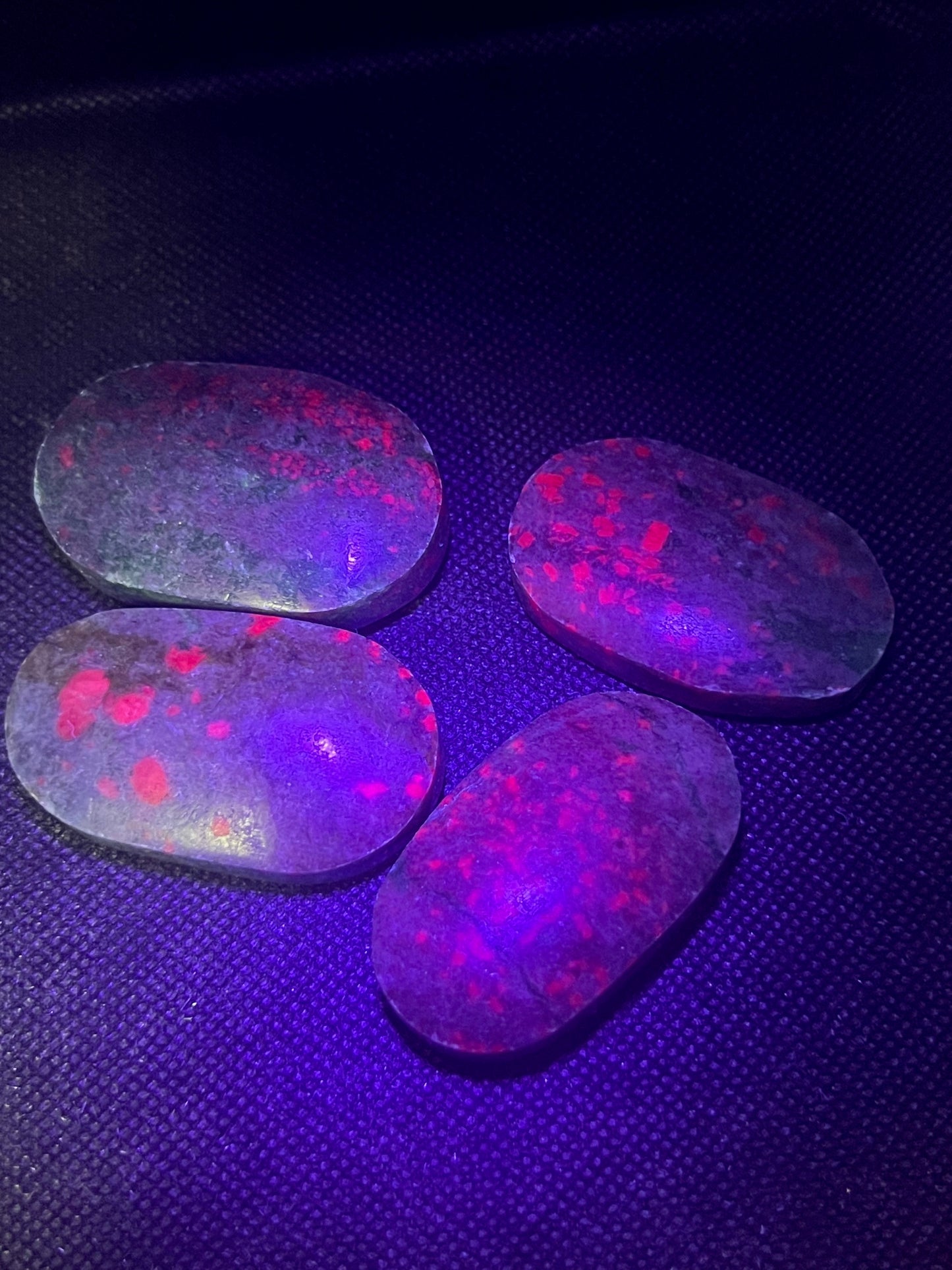 Ruby Kyanite Palm Stones UV Reactive