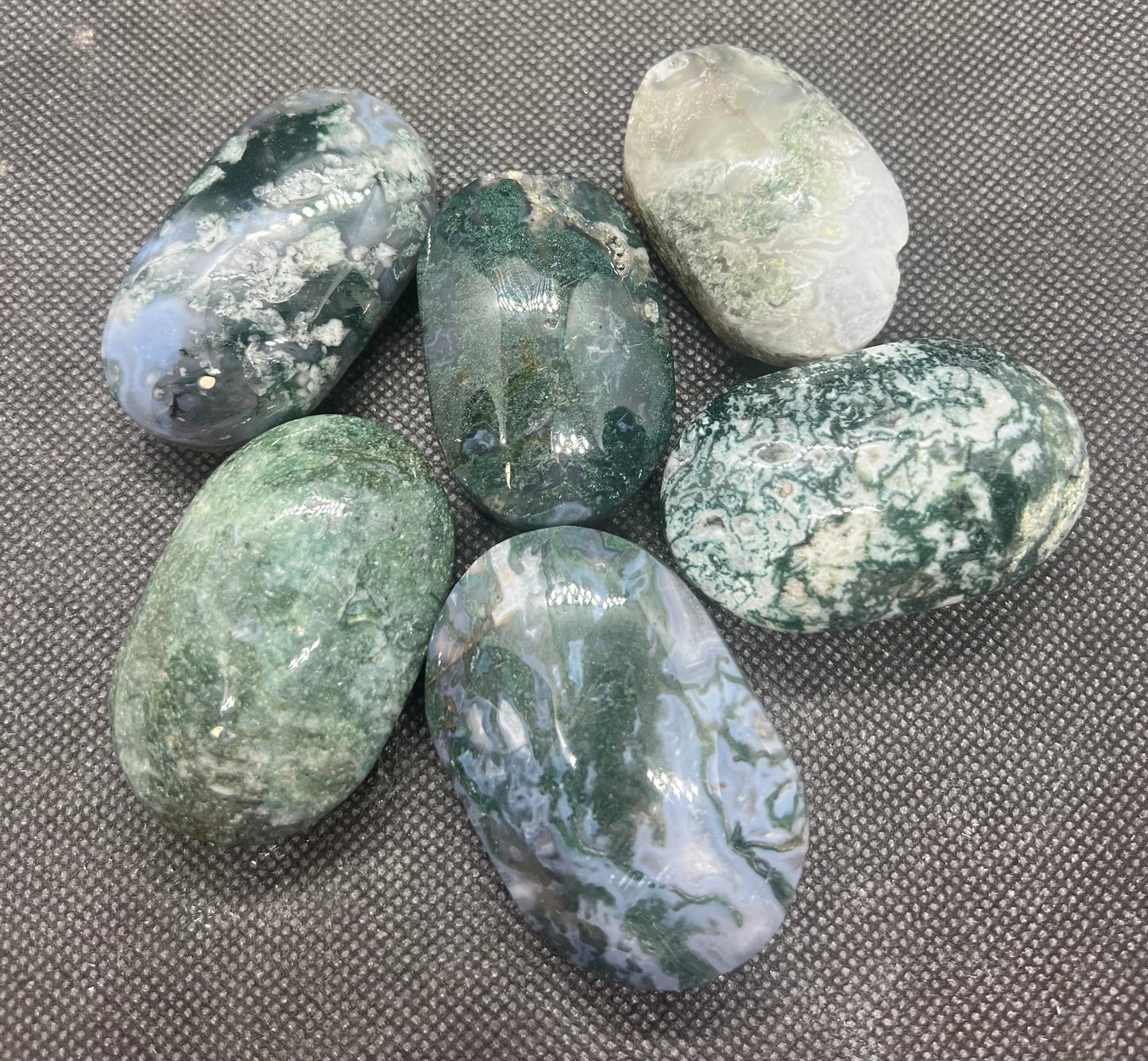 Moss Agate Palm Stones