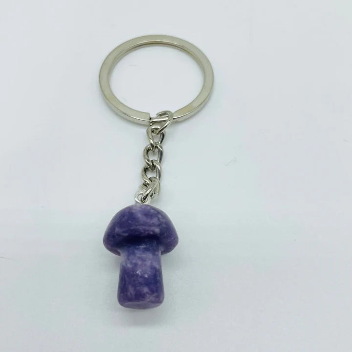 Mini Mushroom Crystal Keychain